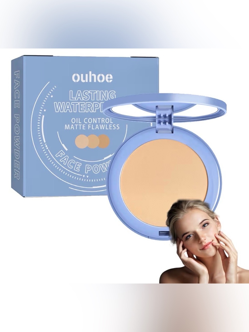 OUHOE Lasting Waterproof Face Powder in Warm Beige